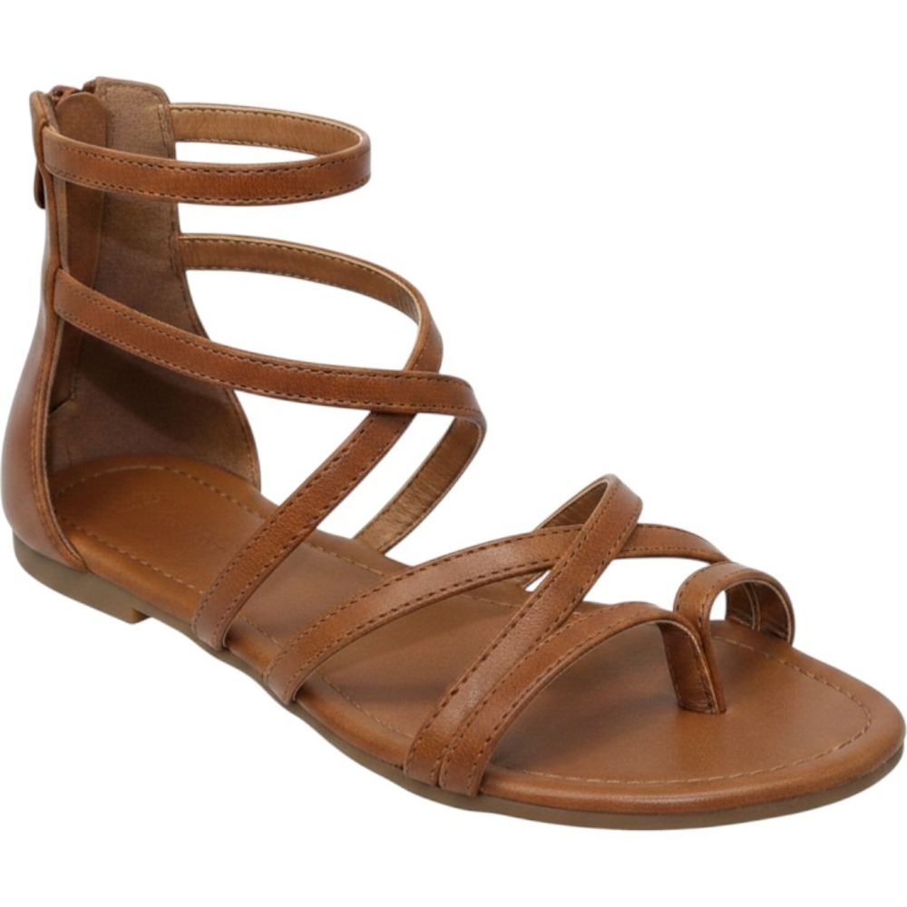 Strappy Gladiator Ankle Wrap Sandals Women Size 5 Brown